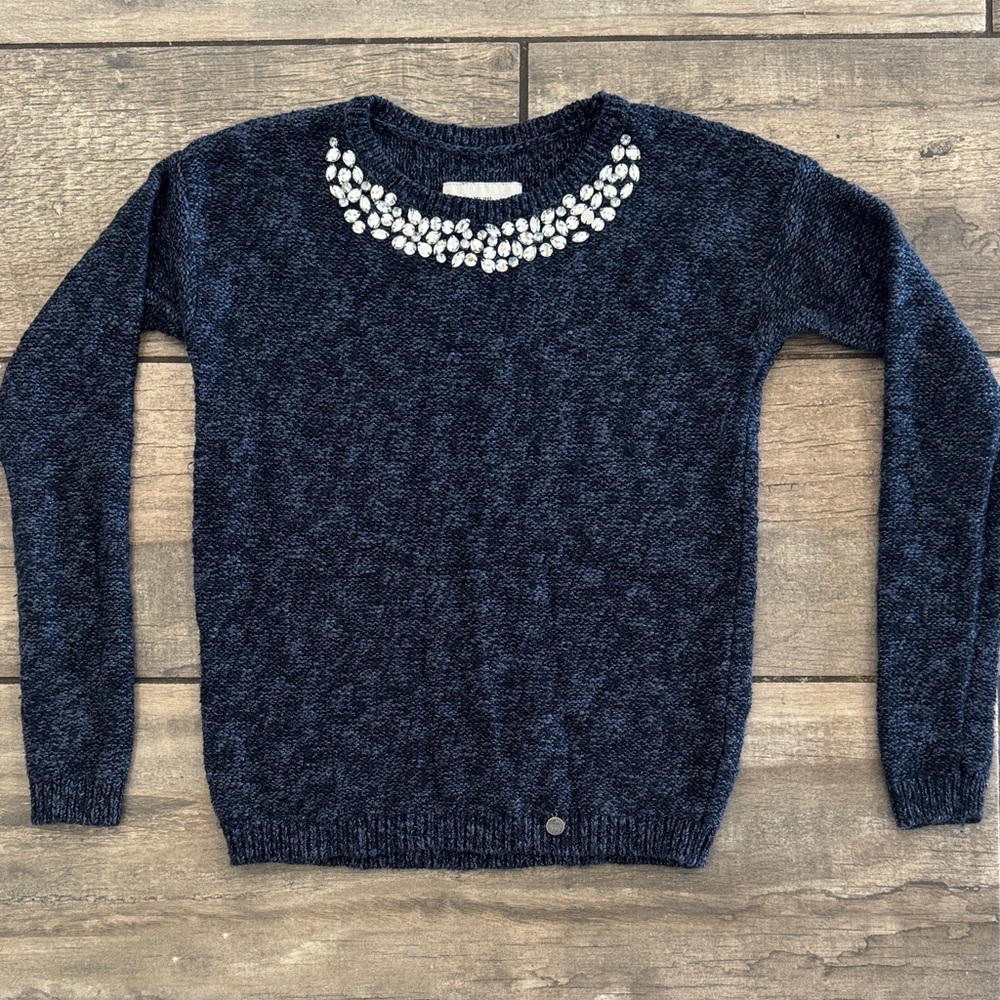 Abercrombie Kids Navy Sweater with Gem Detail
